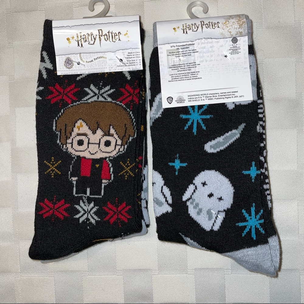 2 Pack Harry Potter Christmas Socks NEW